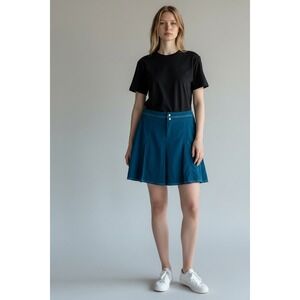 Title Nine Skort Women's 4 Teal Blue Athletic Hiking Pleated Activewear EUC